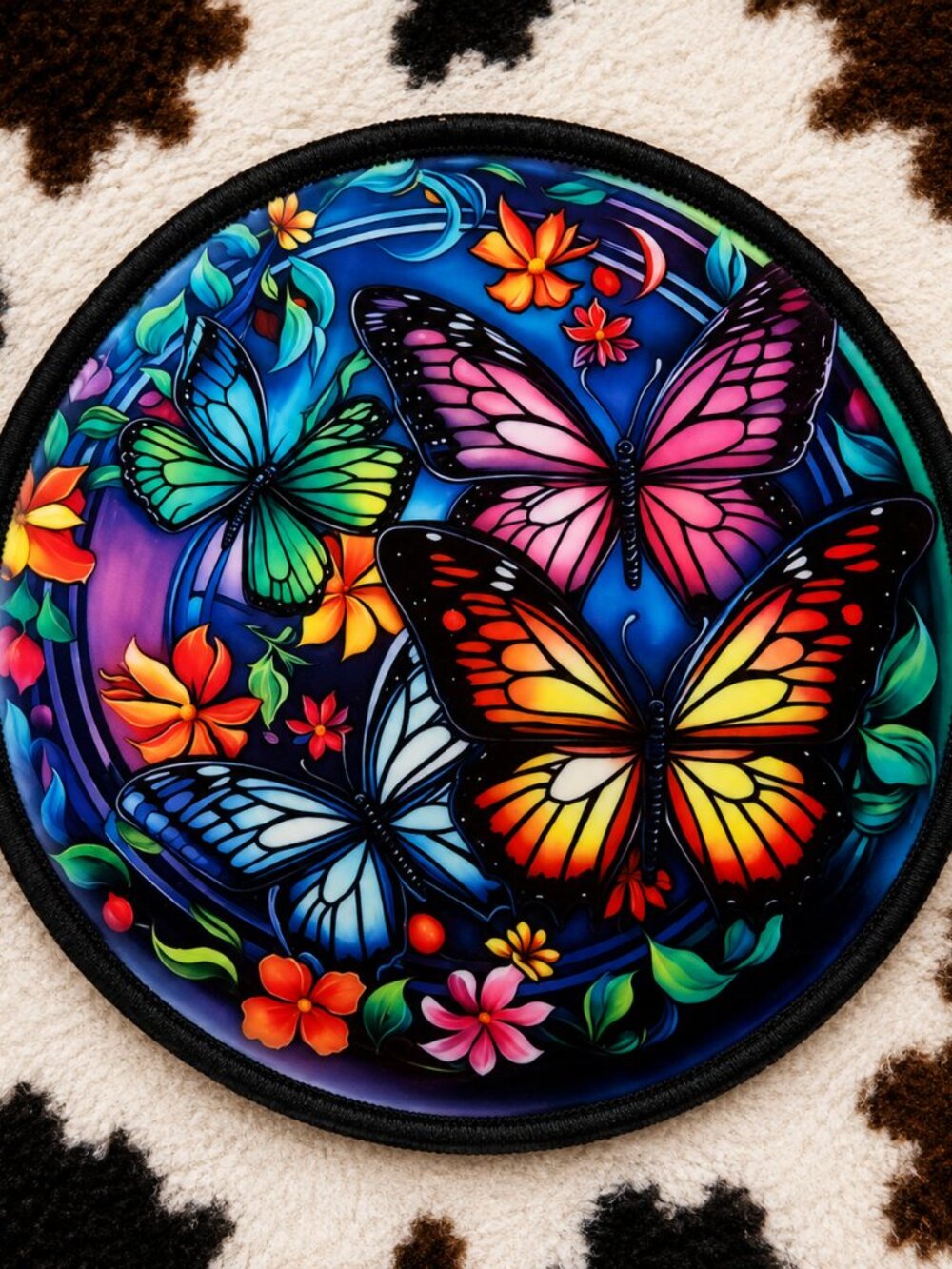 Butterfly Sublimation DYI Fabric Hat Patch Glue Iron On Sew Hat Patch